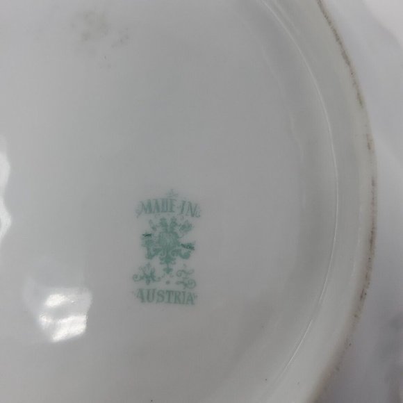 Antique MZ Austria Moritz Zdekauer Porcelain Master Berry Bowl Flowers 10" Mint - Picture 6 of 6